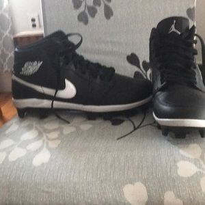 Air Jordan l black and red cleats